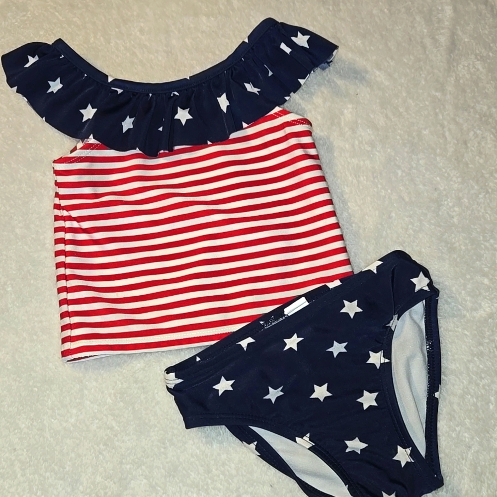 Childrens Place 2t American Flag Bikini Set